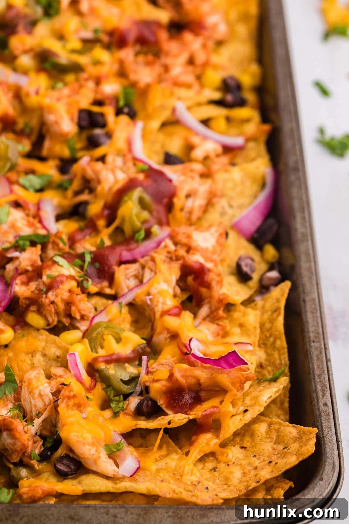 The recipe on a sheet pan. 