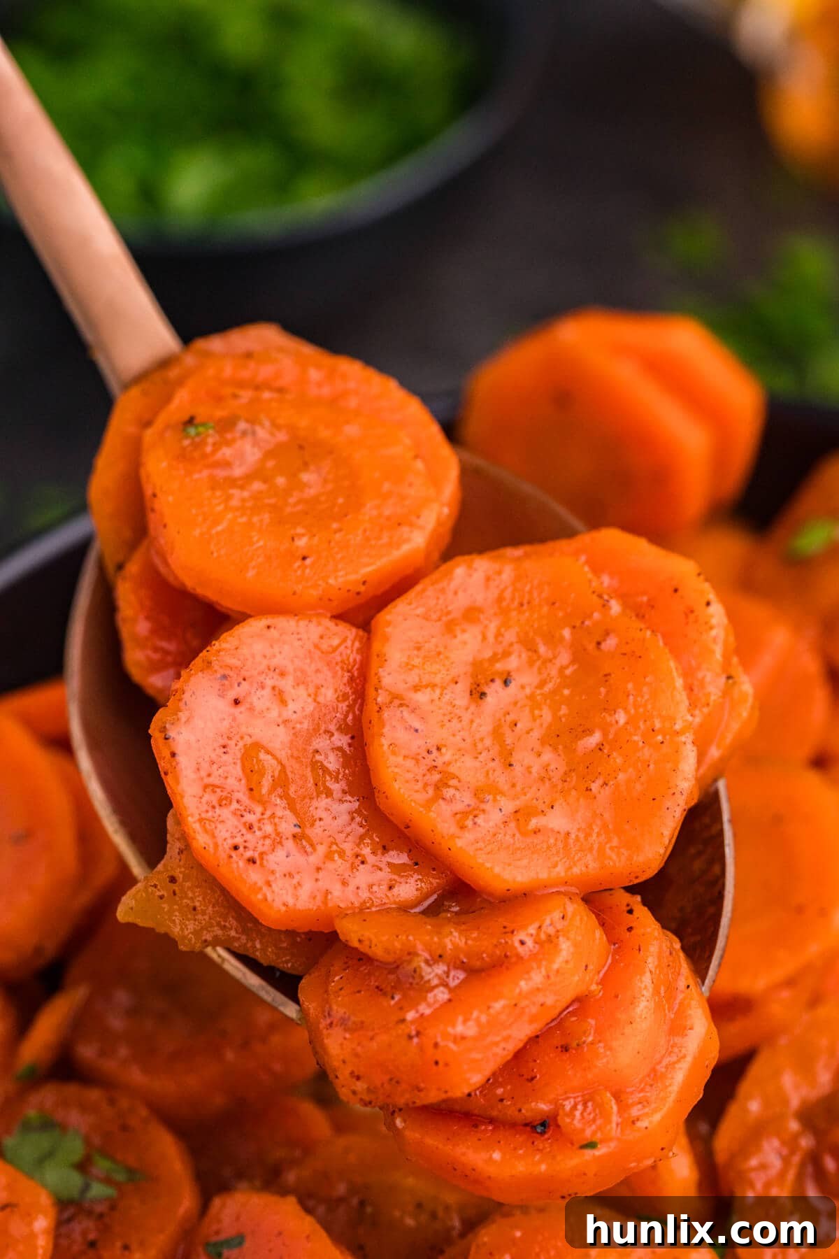 The recipe on a serving spoon.