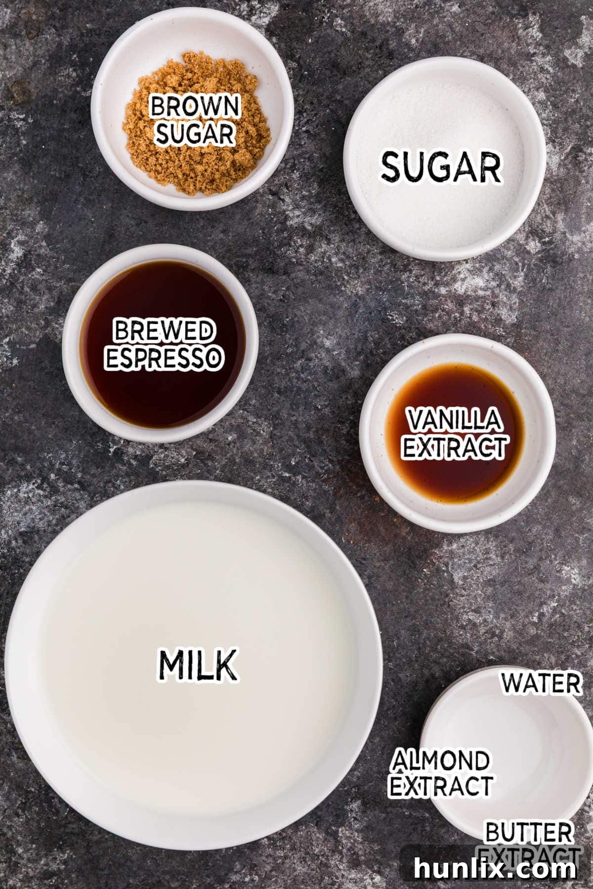 Ingredients on a dark background.