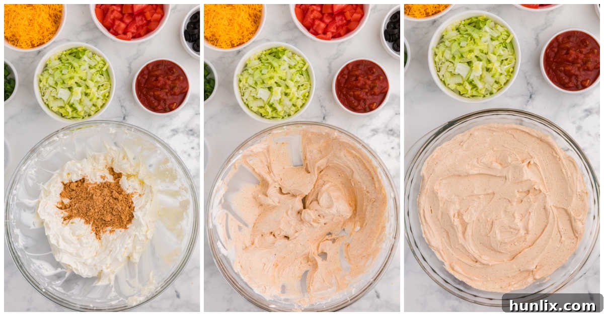 Collage of mixing ingredients in a bowl.