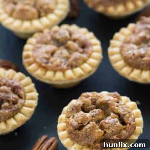 Classic Pecan Butter Tarts with sweet, gooey filling and a flaky crust.