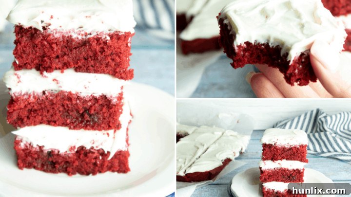 The Best Red Velvet Iced Brownie Recipe: Delicious, decadent, and opulent brownies topped with rich cream cheese frosting.