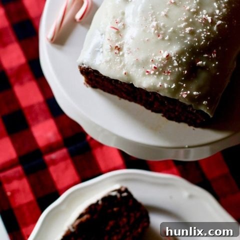 Moist Gingerbread Loaf with Peppermint Cream Cheese Frosting