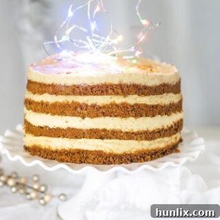 No-Bake Eggnog Gingersnap Cheesecake Cake