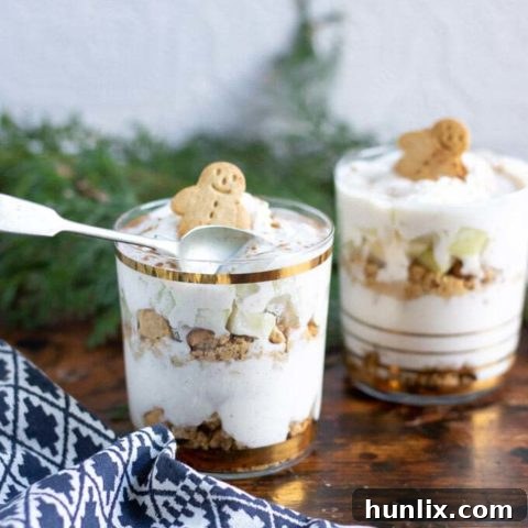 Easy Pear and Gingerbread Parfait for a quick Christmas treat