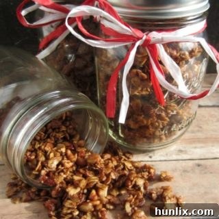 Homemade Gingerbread Granola Gift Jars