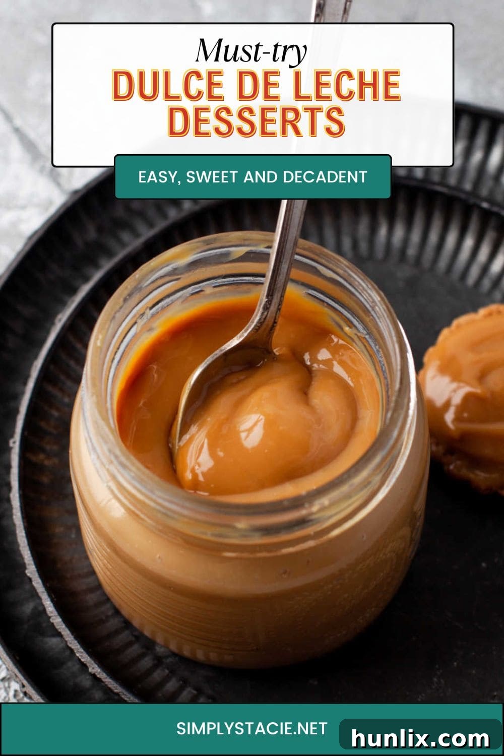 Pin image. A delightful array of dulce de leche desserts, showcasing the rich, caramel-like spread in various tempting forms, from cakes to cookies.