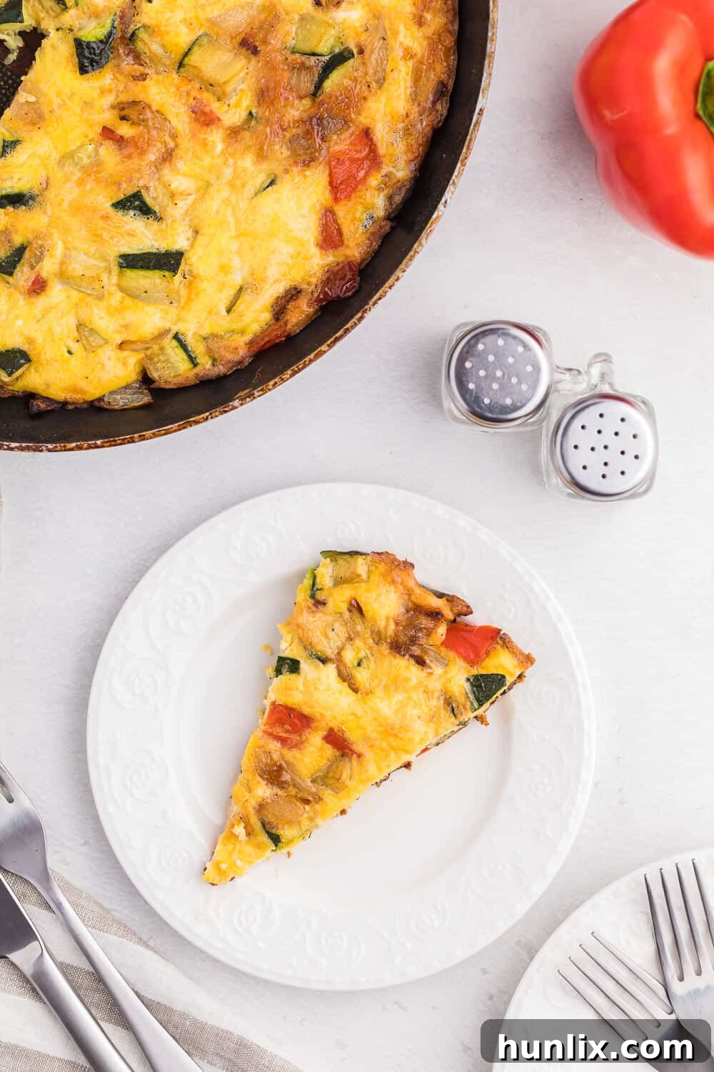 Sweet Caramelized Onion, Red Pepper and Zucchini Frittata 5 Caramelized Onion, Red Pepper & Zucchini Frittata - Loaded with red pepper and zucchini, this veggie-packed dish is healthy and filling - and low carb too!