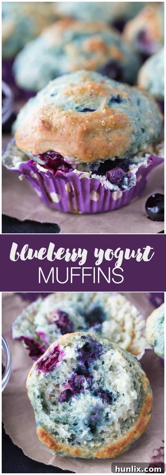 A collage of various Blueberry Yogurt Muffins photos, showcasing their appearance.