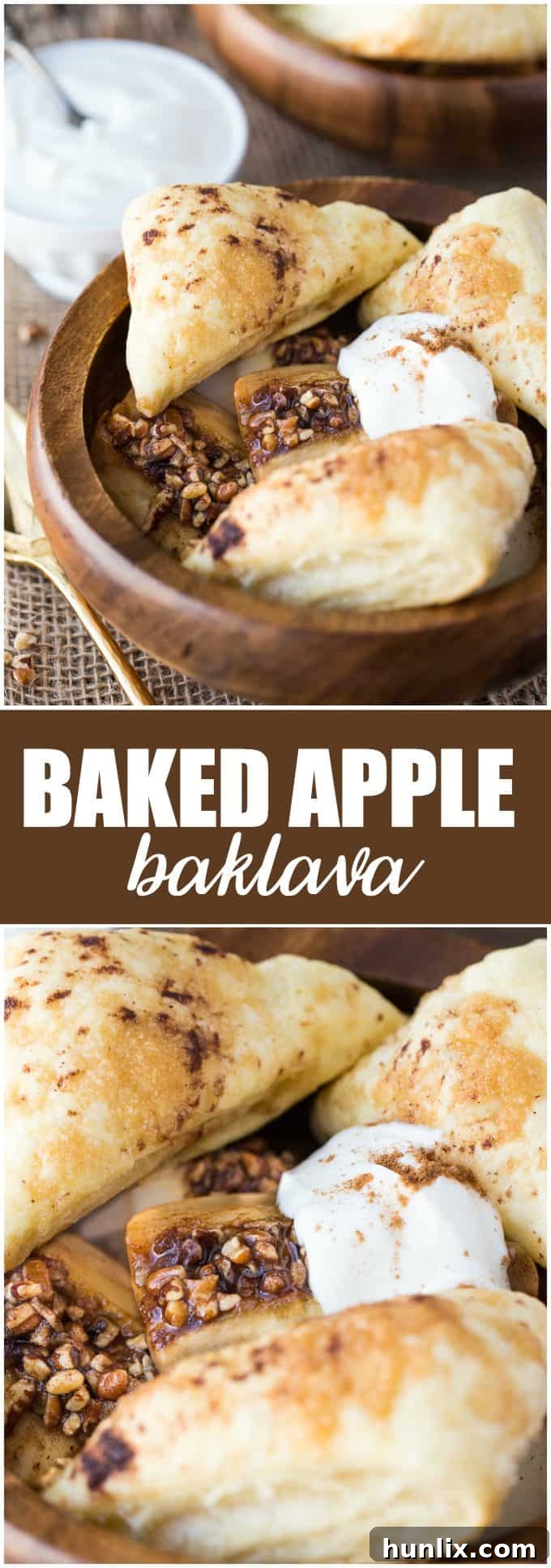 Spiced Apple Baklava 3 Baked Apple Baklava - Using convenient frozen puff pastry, these warm, apple flavoured bites are a twist on the traditional baklava we know and love! Best served warm, everyone will love the familiar flavours.