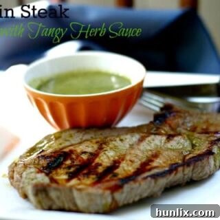 Sirloin Steak with Tangy Herb Sauce