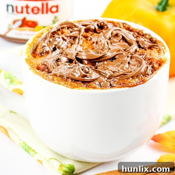 Pumpkin Nutella Microwave Mug Cake