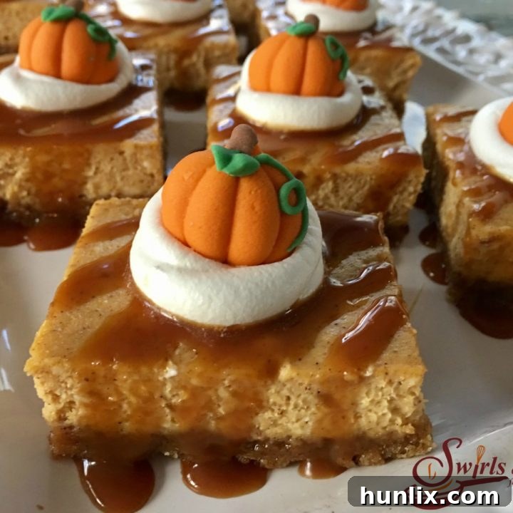 Salted Caramel Pumpkin Spice Cheesecake Bars