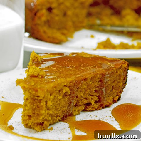 Slow Cooker Sticky Caramel Pumpkin Cake