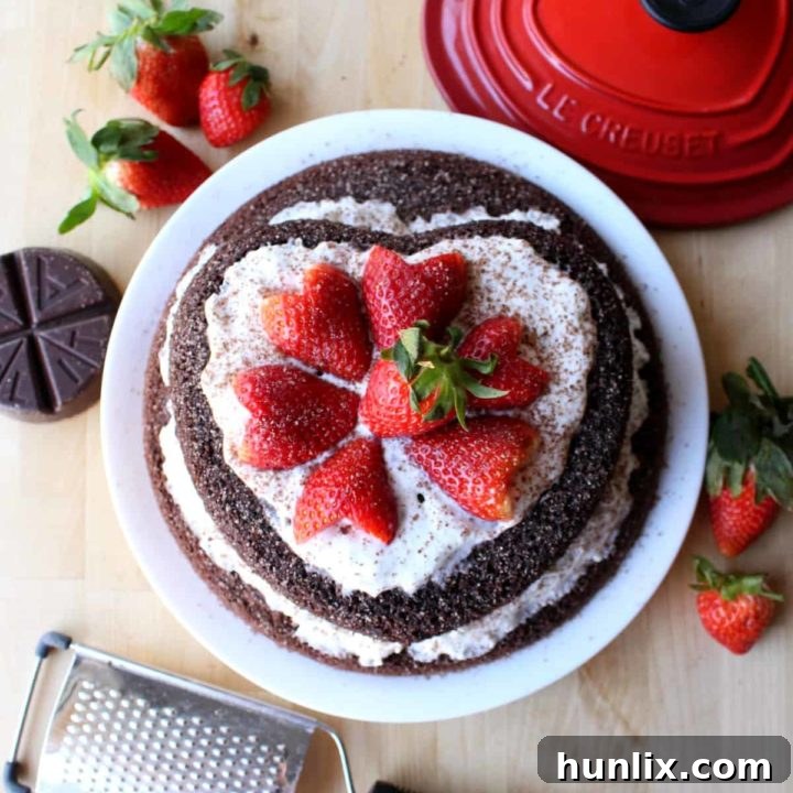 Easy Mexican Chocolate Cake, a simple yet delicious Valentine's Day dessert.