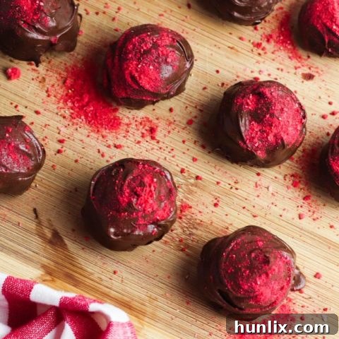 Decadent three-ingredient Strawberry Truffles, a perfect Valentine's Day dessert.