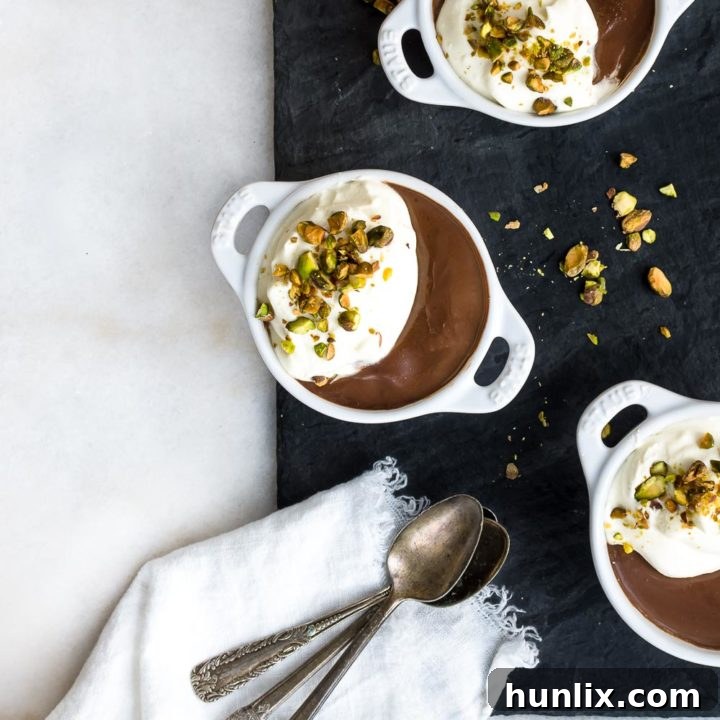 Decadently rich and smooth Chocolate Custard, easy to make and perfect for sharing with your sweetie.