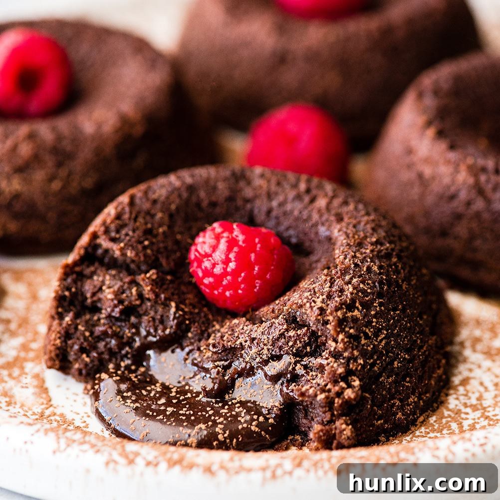 Easy Molten Chocolate Lava Cake, made with 6 ingredients in 20 minutes, tastes like an elegant restaurant dessert.