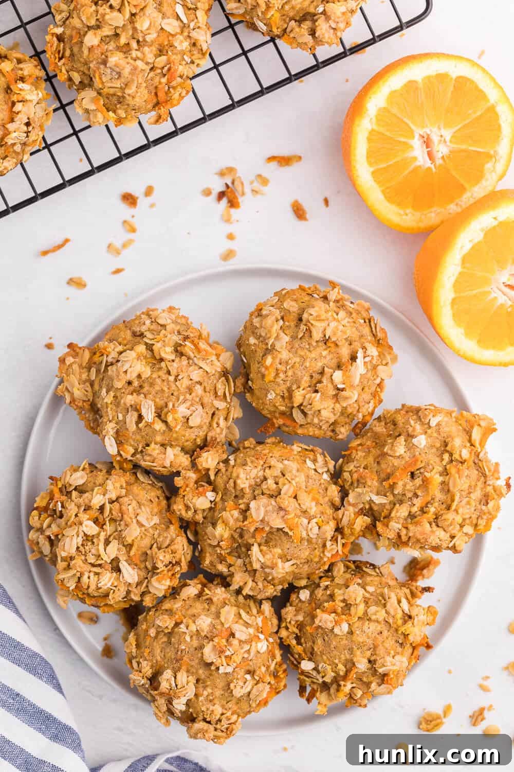 Double Orange Muffins - Close up shot of the muffin batter with shredded carrots mixed in, showing the healthy ingredients. Ready to be baked into delicious muffins!
