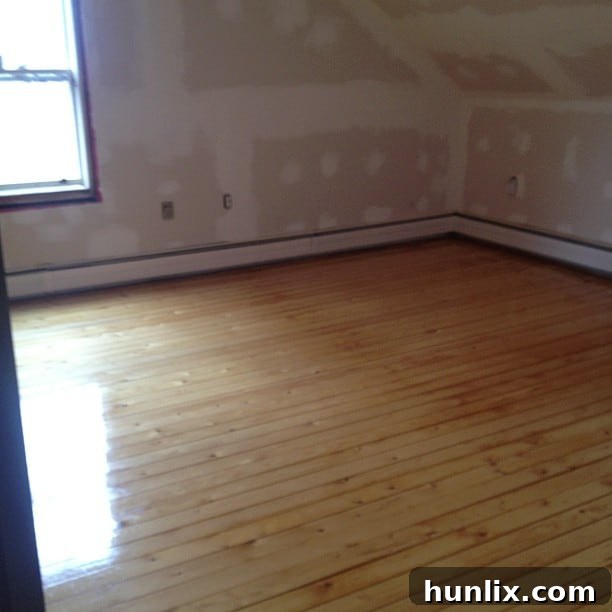 Newly Refinished Hardwood Floors in Master Bedroom