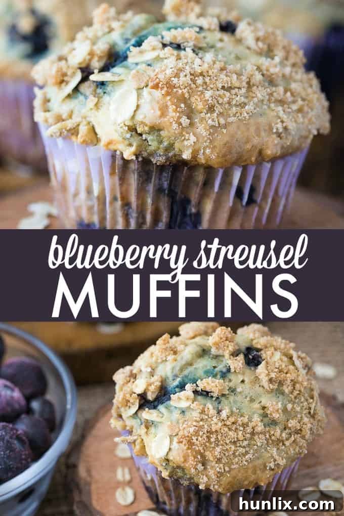 Crumb-Topped Blueberry Muffins 3 Blueberry Streusel Muffins - Cinnamon sugar topping sets these blueberry muffins apart! Packed with sweet blueberries and topped with a crunchy oat topping, these muffins are delicious fresh out of the oven with a little butter.