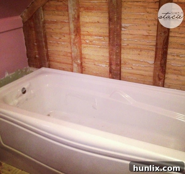 The Upstairs Bathroom Glow-Up 3 Bathroom Renovation Progress - New 6-Foot Bathtub Installation