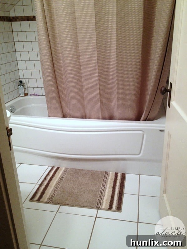 The Upstairs Bathroom Glow-Up 7 Bathroom Accessories - Contemporary Shower Curtain and Bath Mat