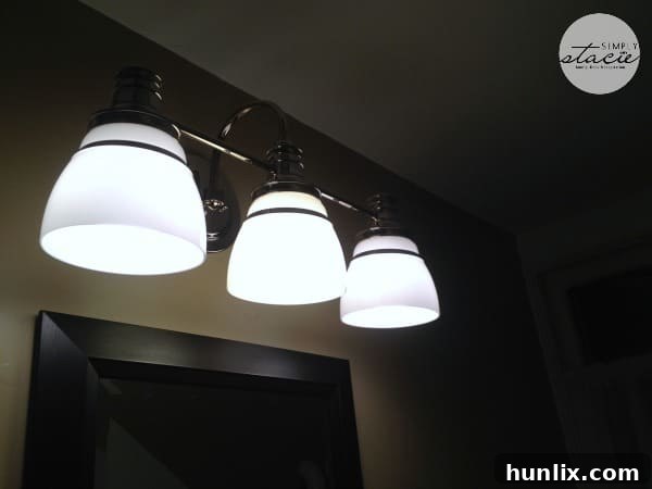 The Upstairs Bathroom Glow-Up 8 Bathroom Lighting - Stylish Vanity Lights and Ceiling Fan
