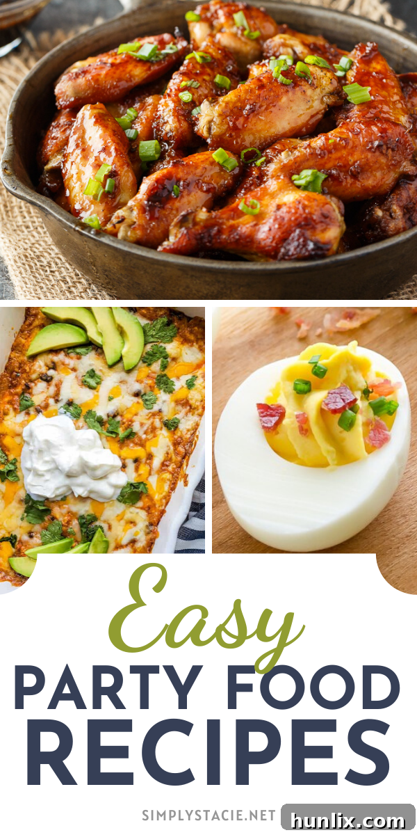 No-Fuss Party Pleasers 2 Easy Party Food Recipes - Discover a mouthwatering array of savory and sweet party foods. This collection includes a diverse range of finger foods, mini party sandwiches, delectable meatballs on skewers, fresh salsas, creamy dips, and much more, perfect for any gathering!