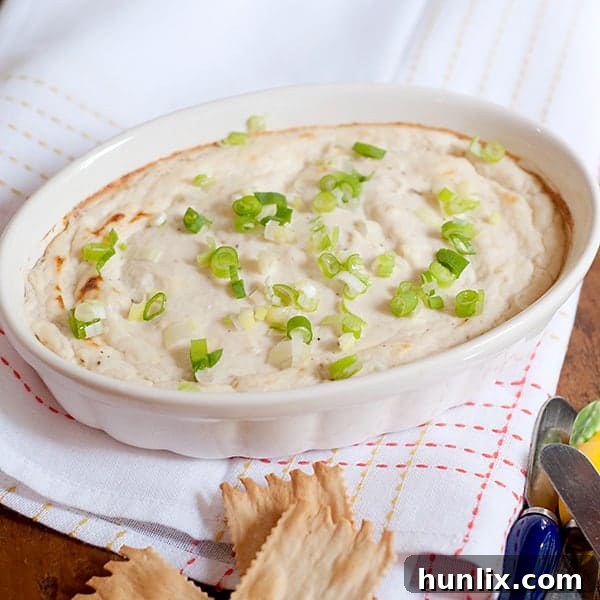 Hot Baked Crab Dip - A luscious appetizer with cream cheese and horseradish. Perfect for dinner parties or friendly get-togethers.