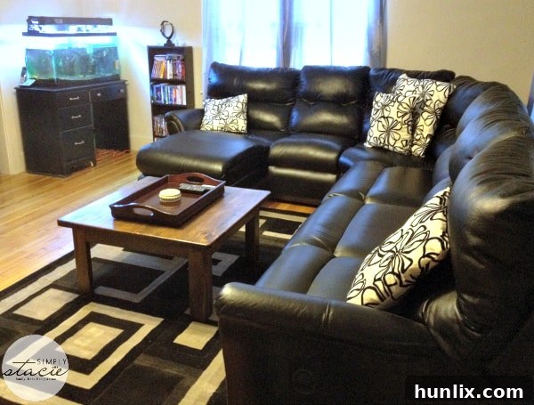 Living Room Makeover - Desk and fishtank