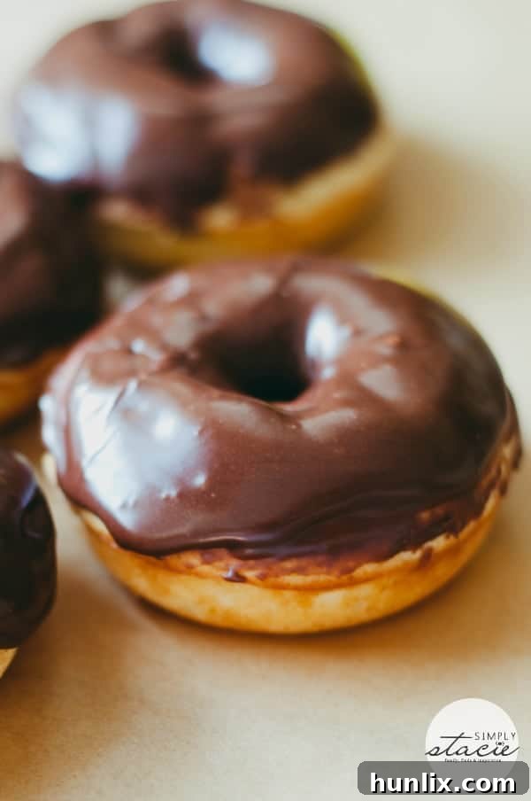 Delicious homemade Cake Donuts with Chocolate Glaze, perfectly baked and ready to be stored or served.