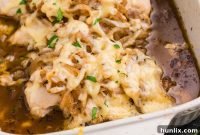 French Onion Chicken Casserole with Crispy Parmesan Topping